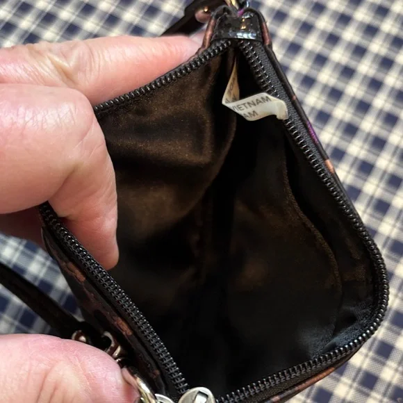 Coach Ocelot Print Wristlet with Purple Accent - Picture 6 of 7